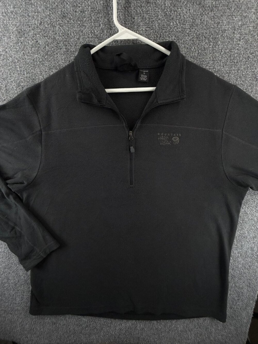 Mountain Hardwear XL Jacket Polyester Fleece Black Logo Outdoors Mens Solid